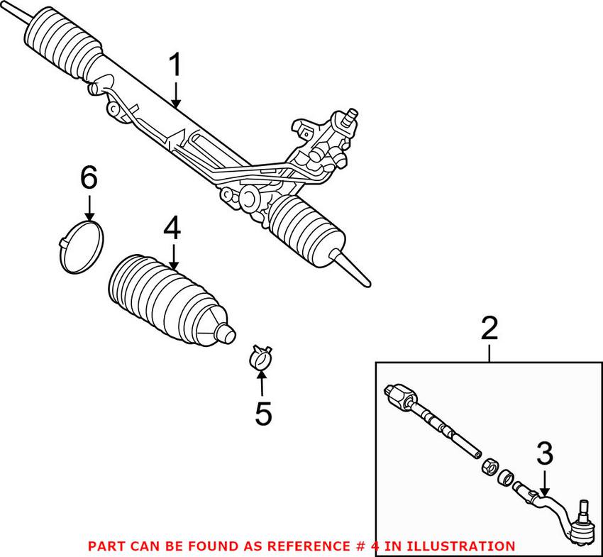 BMW Tie Rod Boot - Front Inner 32106779622