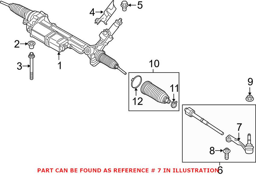 BMW Tie Rod End - Front Driver Side Outer 32106858736