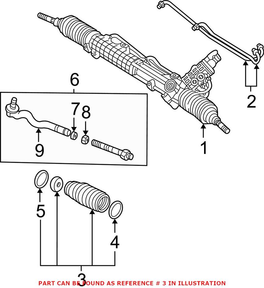 BMW Tie Rod Boot - Front Inner 32136752478