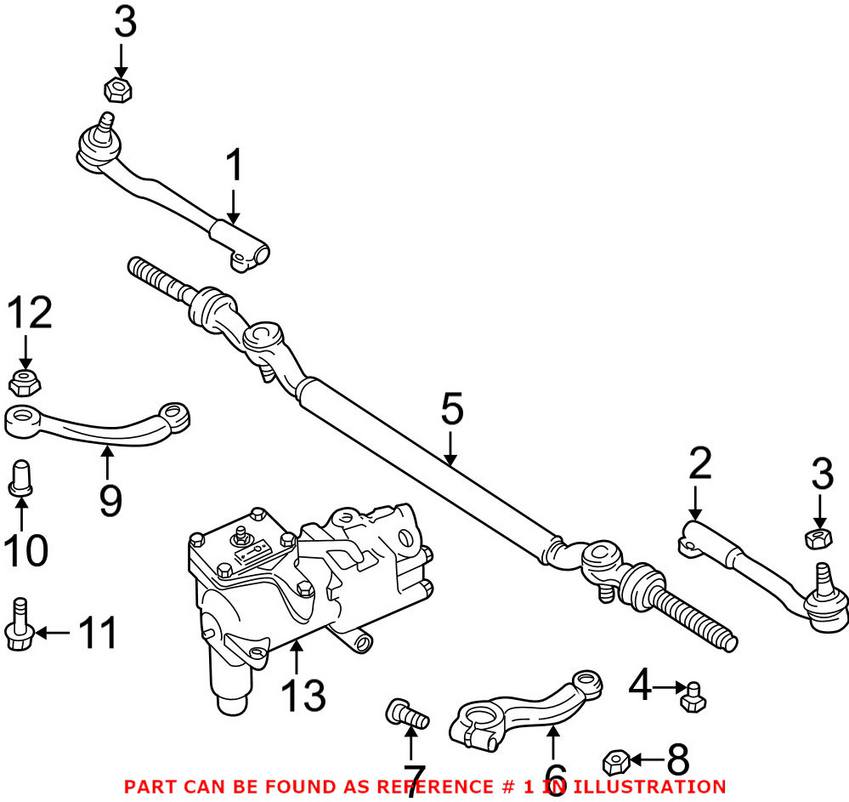 BMW Tie Rod End - Front Passenger Side Outer 32211091724