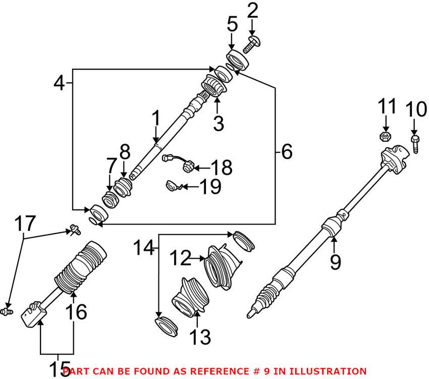 BMW Steering Column - Lower 32306762147