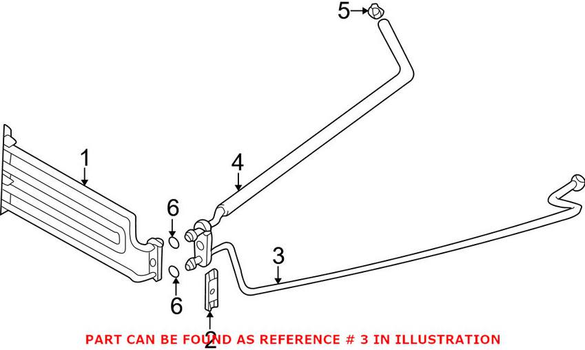 BMW Power Steering Cooling Hose - Cooling Coil to Rack 32411093129