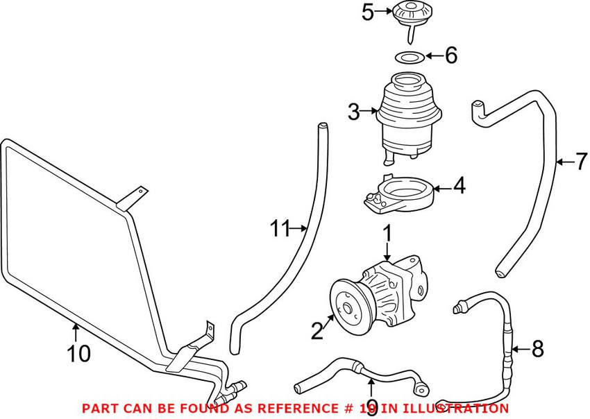 BMW Power Steering Cooling Line 32411093638