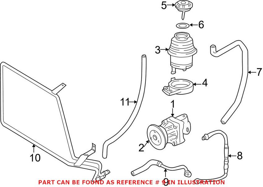 BMW Steering Return Hose 32411093761