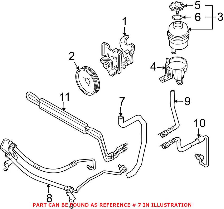 BMW Power Steering Suction Hose 32413415146