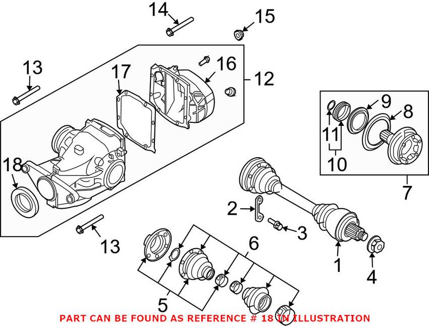 BMW Differential Pinion Seal 33121213949