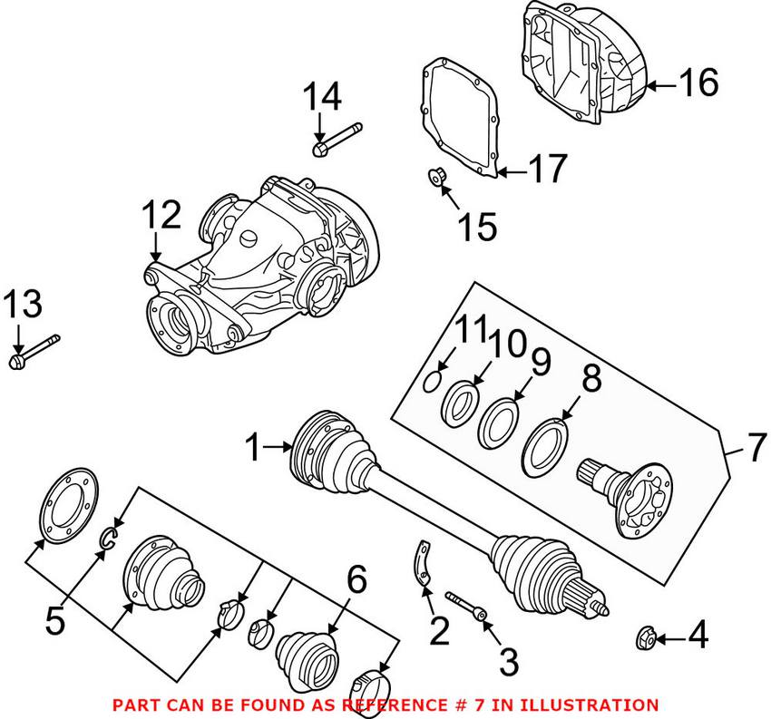 BMW Axle Shaft - Rear 33131428124