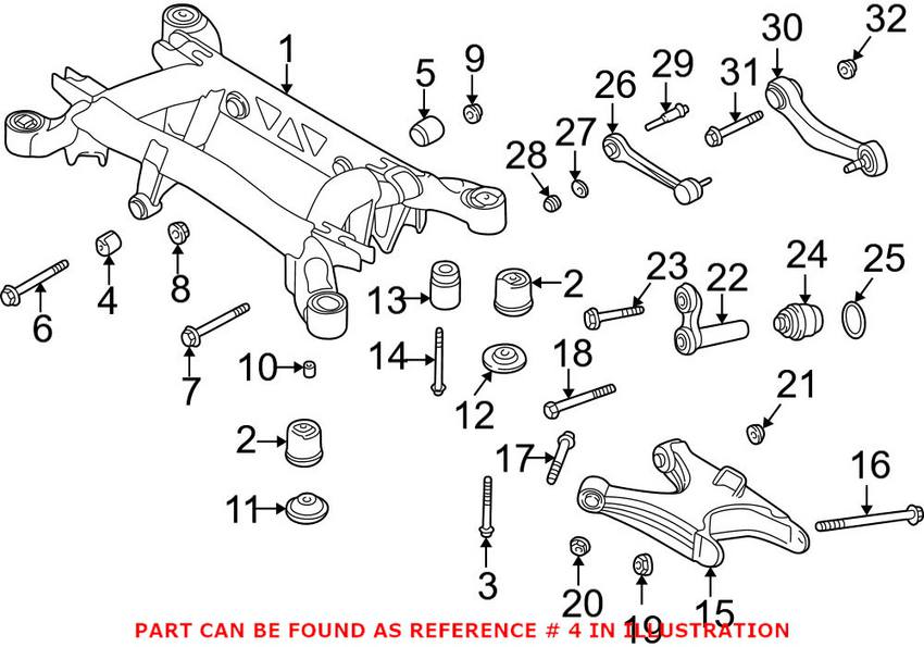 BMW Differential Bushing - Rear Forward 33171090389