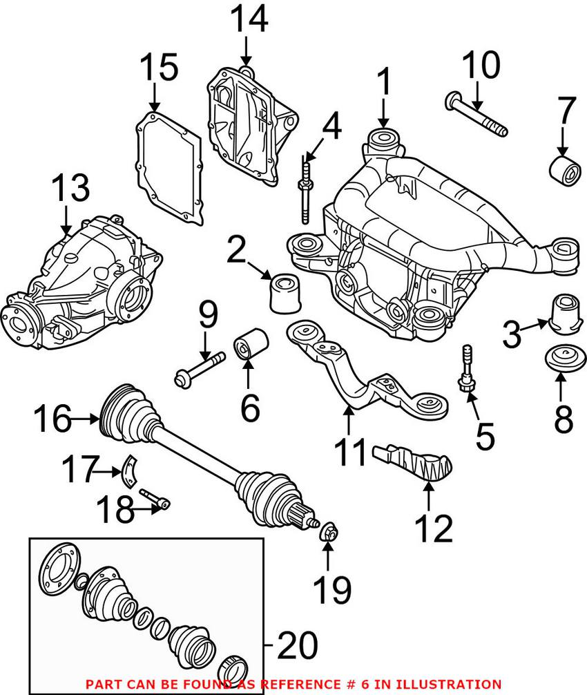 BMW Differential Bushing - Rear Forward 33172282484