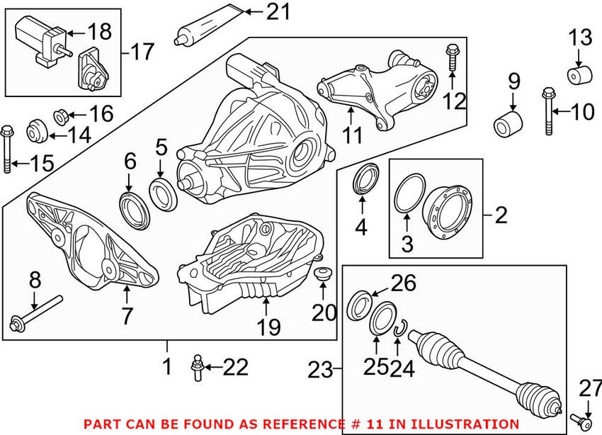 BMW Differential Mount - Rear Rearward 33172284039