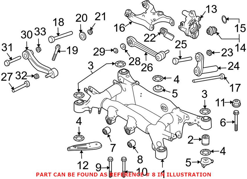 BMW Differential Bushing - Rear Rearward 33176770825