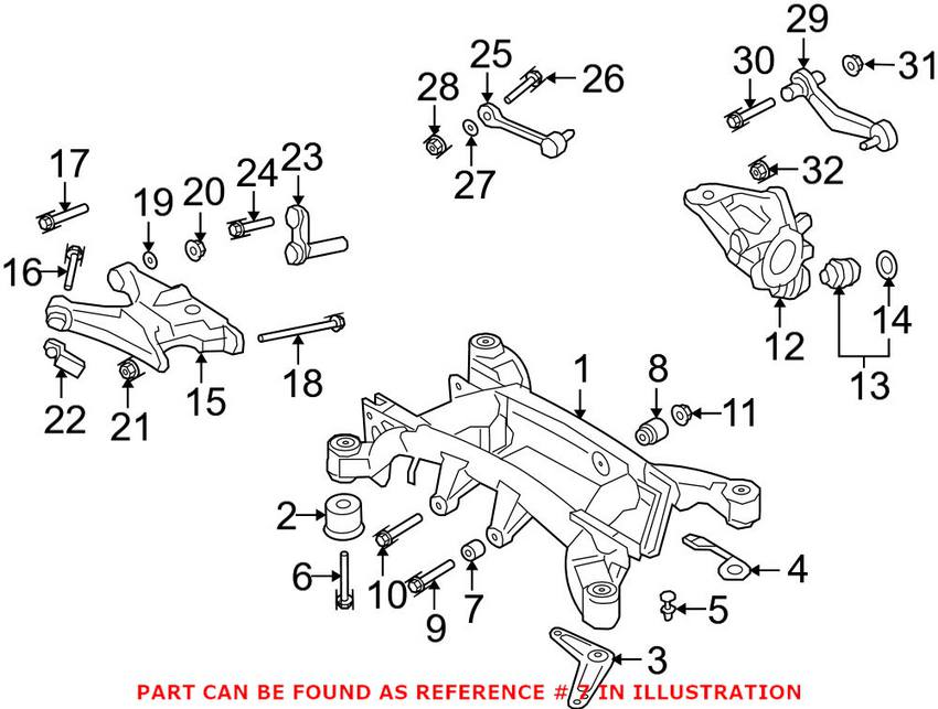 BMW Differential Bushing - Rear Forward 33176770947