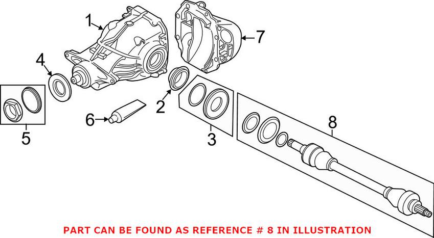 BMW Axle Assembly - Rear Passenger Side (New) 33207566086