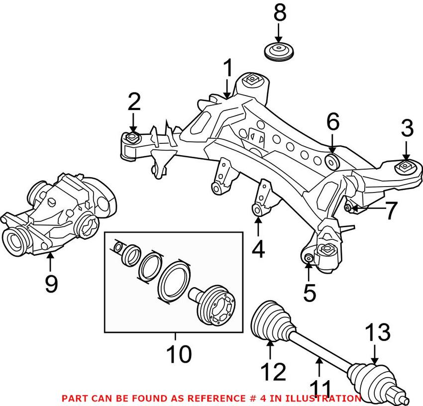 BMW Differential Bushing - Rear Forward 33312284019