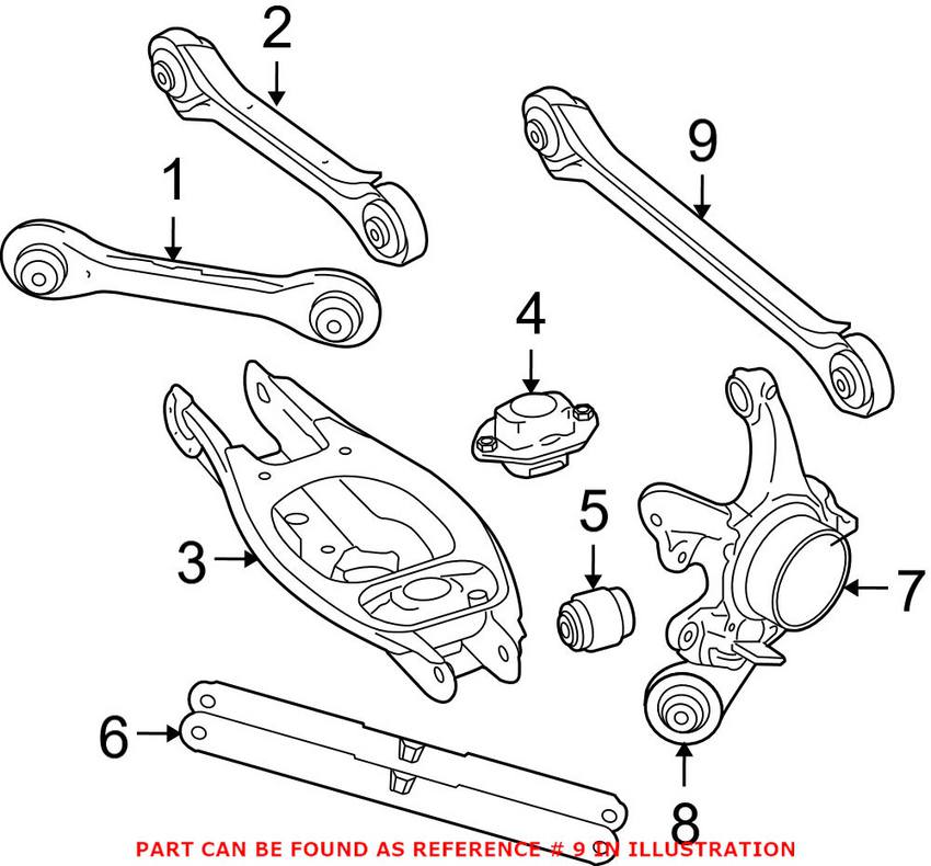 BMW Control Arm - Rear Lower Rearward 33326763471