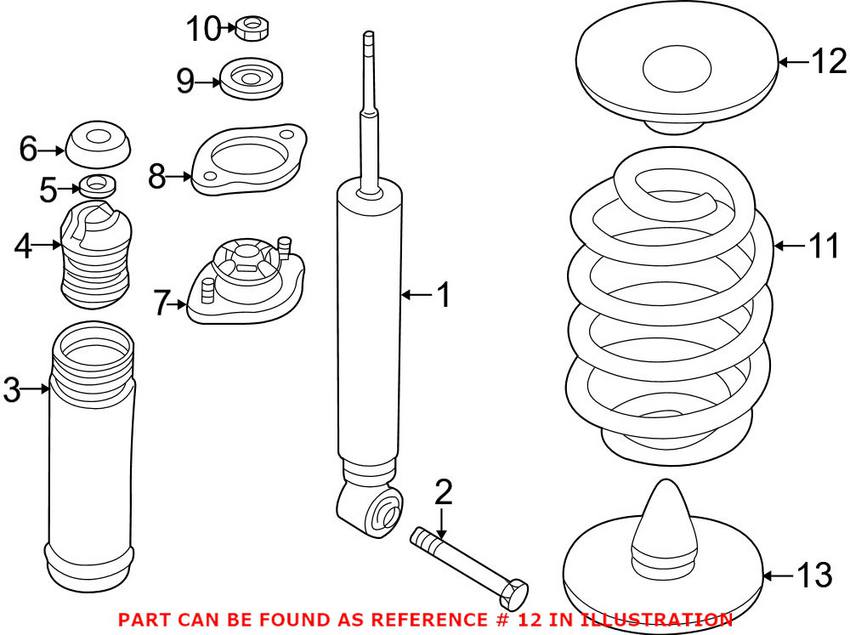 BMW Coil Spring Pad - Rear Upper 33531094754