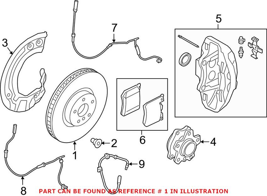 BMW Brake Disc - Rotor Front Passenger Side (374mm)