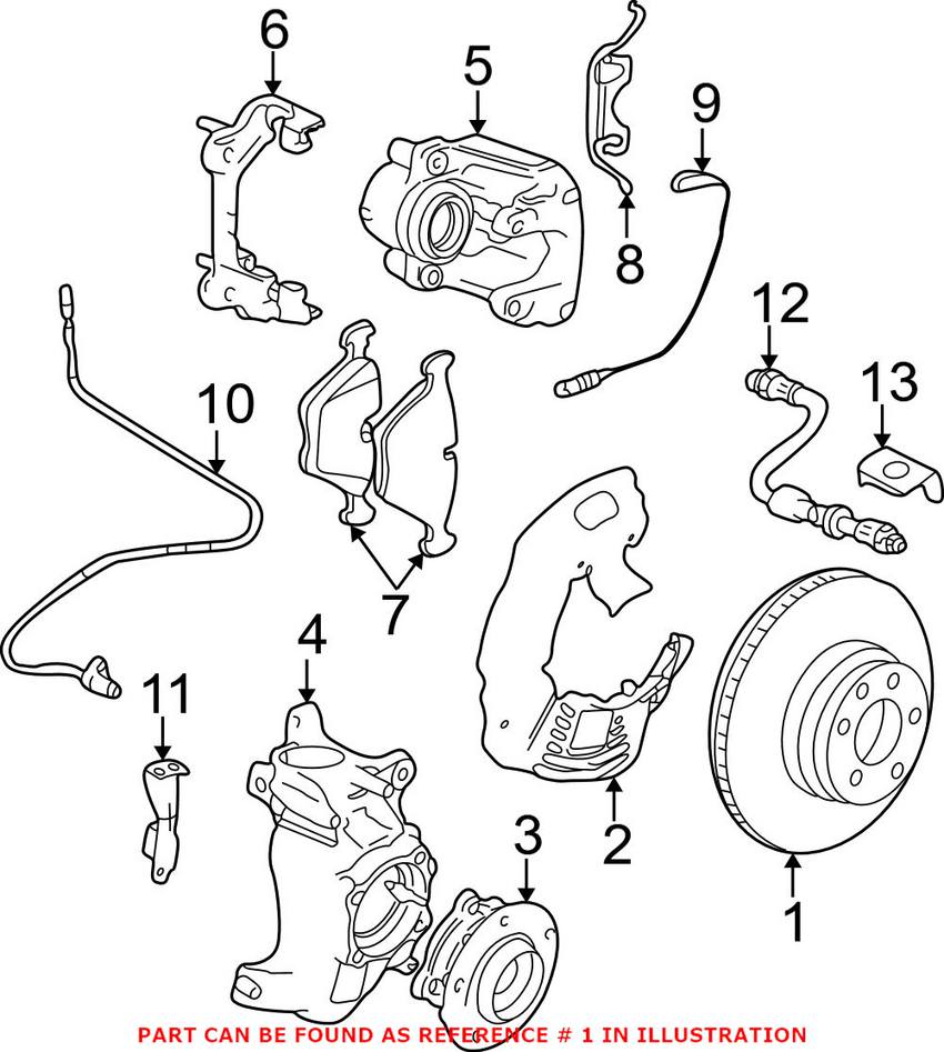 Disc Brake Rotor - Front Driver Side (345mm)