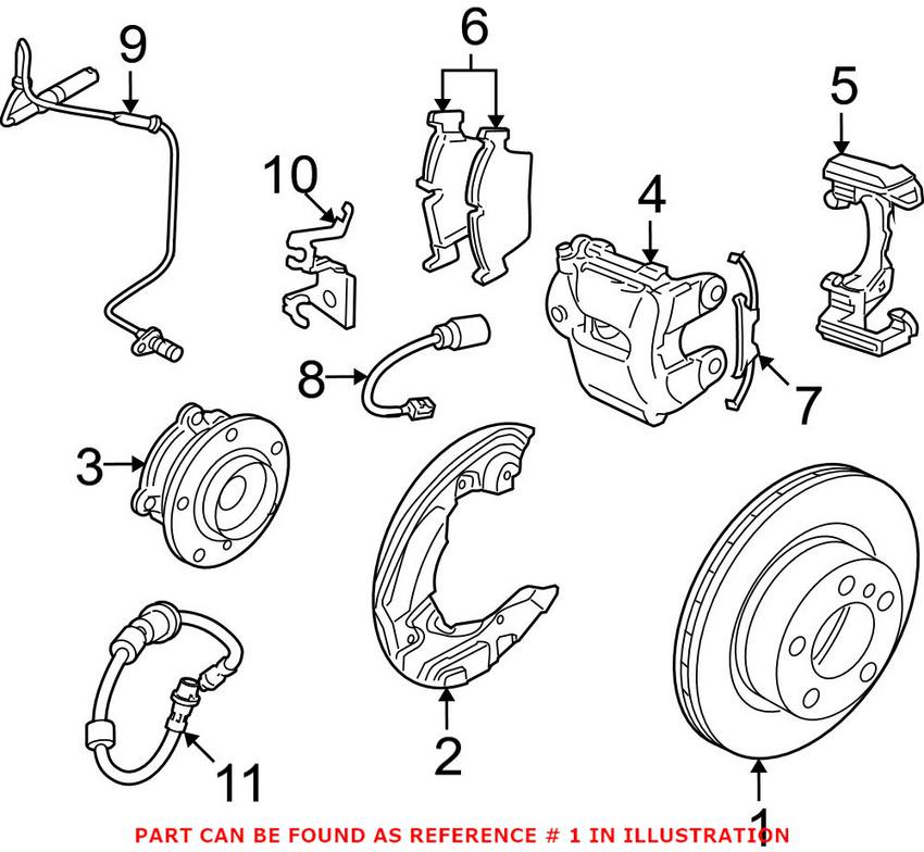 BMW Brake Disc - Rotor Front Driver Side (360mm) (Cross-Drilled)