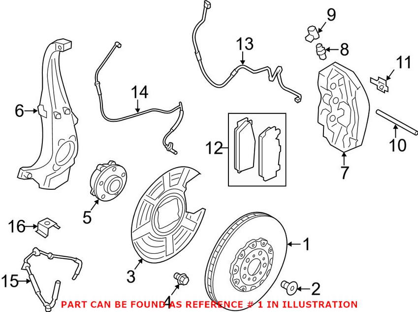 BMW Brake Disc - Rotor Front Passenger Side (400mm)