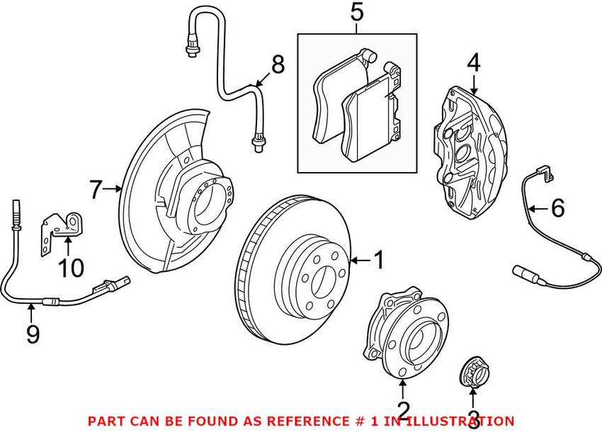 BMW Brake Disc - Rotor Front Passenger Side (395mm)