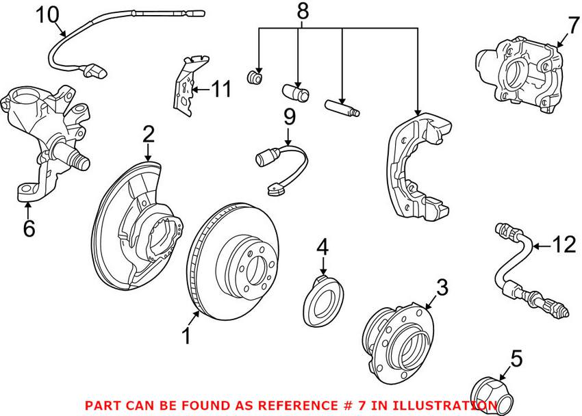 BMW Disc Brake Caliper - Front Driver Side 34116773131