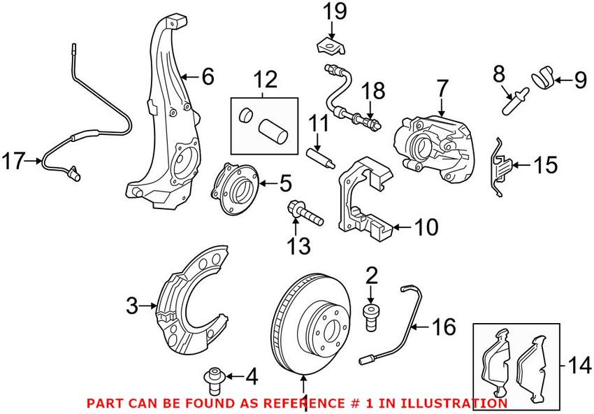 BMW Brake Disc - Rotor Front Driver Side (348mm)