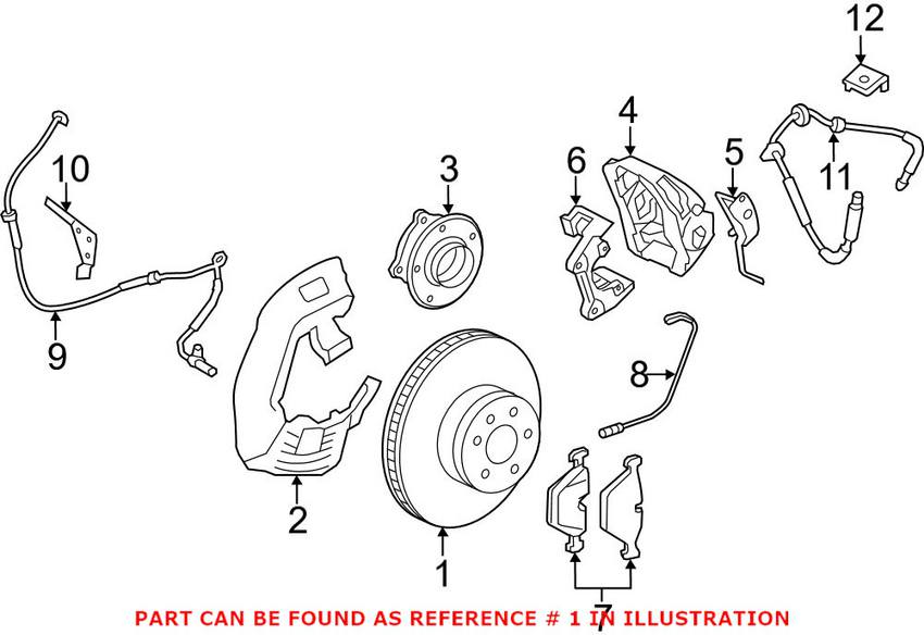 BMW Brake Disc - Rotor Front Passenger Side (348mm)