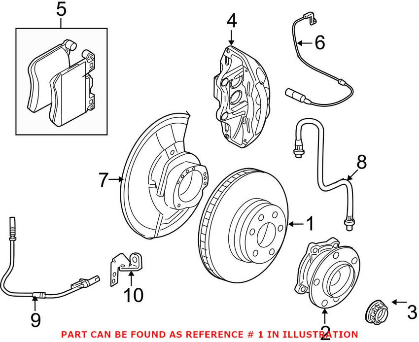 Disc Brake Rotor - Front Driver Side (395mm)