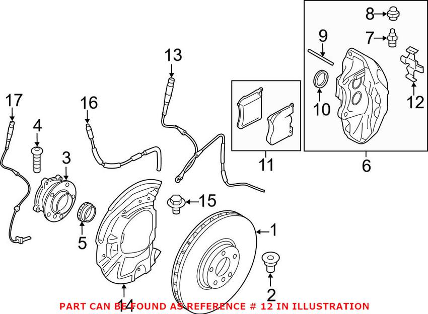 BMW Disc Brake Caliper Clip - Front 34116789294