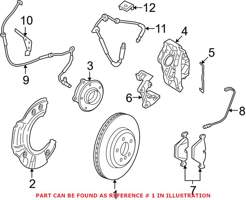 BMW Brake Disc - Rotor Front Passenger Side (374mm)