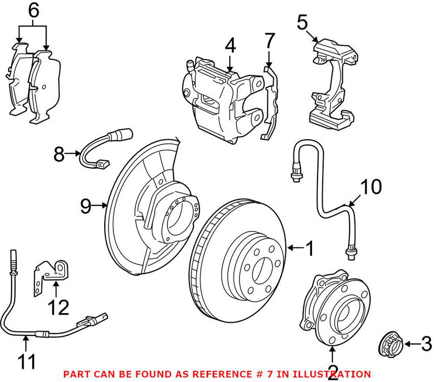 Disc Brake Pad Retaining Clip - Front