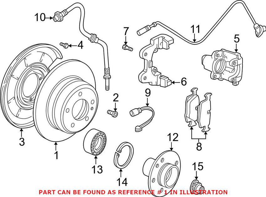 BMW Brake Disc - Rotor Rear Passenger Side (328mm) (Cross-Drilled)