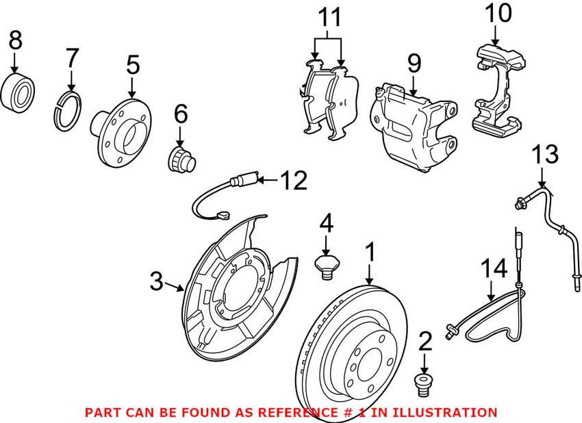 BMW Brake Disc - Rotor Rear Driver Side (350mm) (Cross-Drilled)