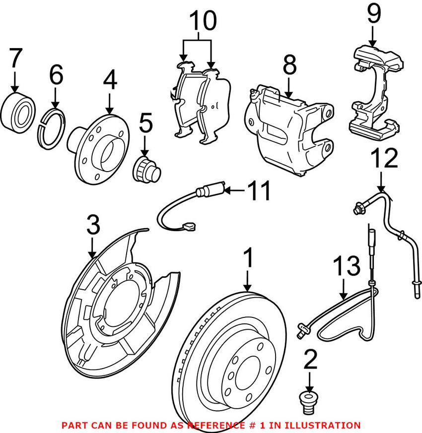 BMW Brake Disc - Rotor Rear Passenger Side (350mm) (Cross-Drilled)