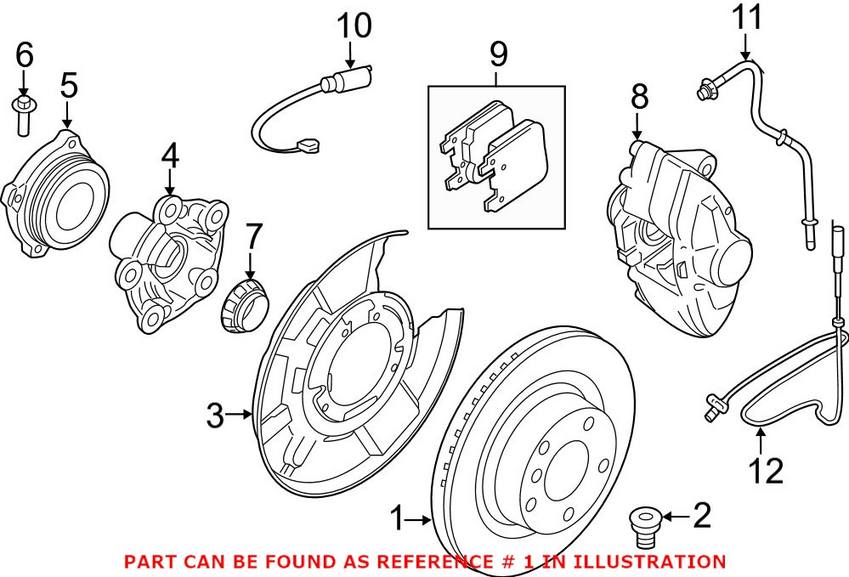 BMW Brake Disc - Rotor Rear Driver Side (370mm)