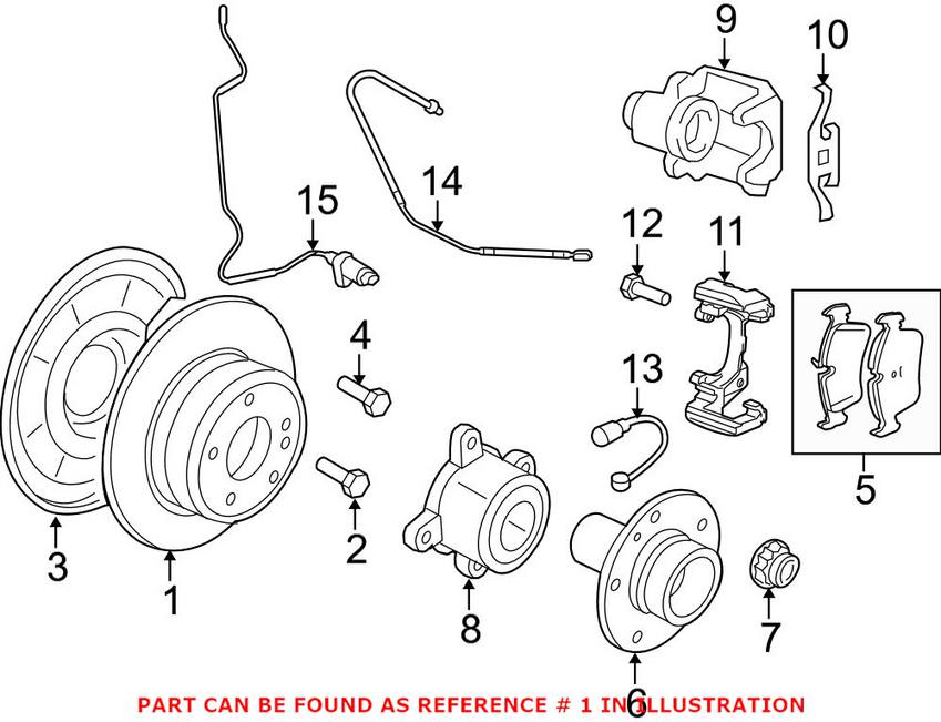 BMW Brake Disc - Rotor Rear Driver Side (385mm)