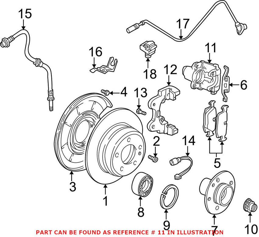 BMW Disc Brake Caliper - Rear Driver Side 34216758135