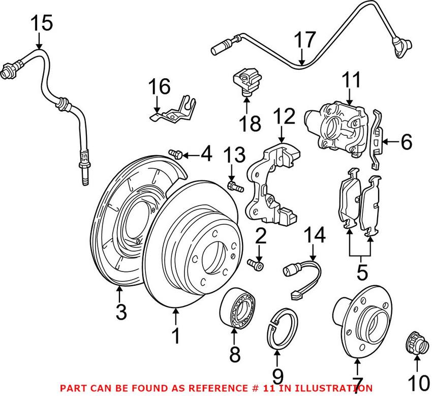 BMW Disc Brake Caliper - Rear Passenger Side 34216758136