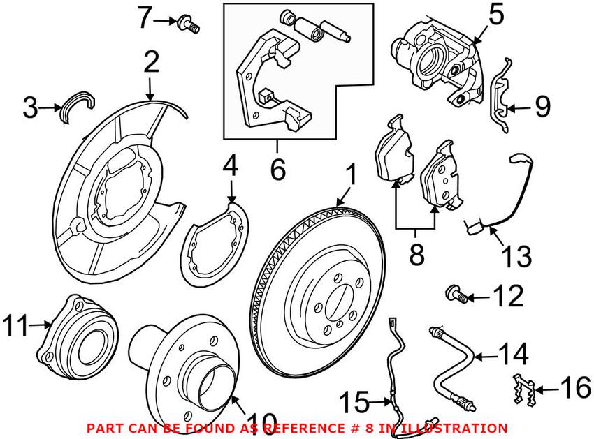 BMW Disc Brake Pad Set - Rear 34216784135