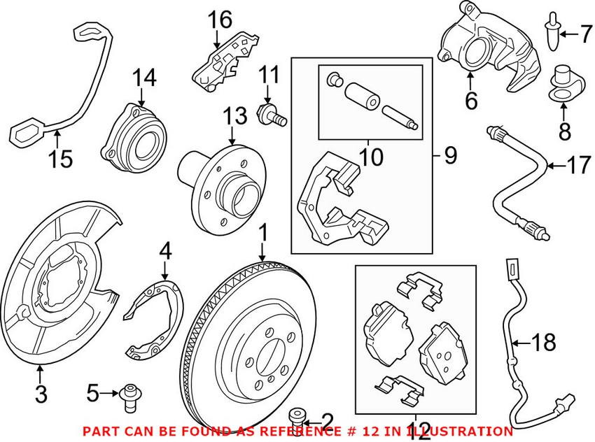 BMW Disc Brake Pad Set - Rear 34216793025