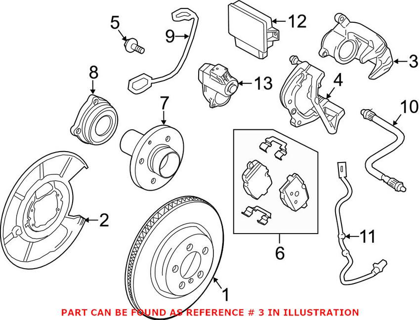 BMW Disc Brake Caliper - Rear Driver Left 34216793047