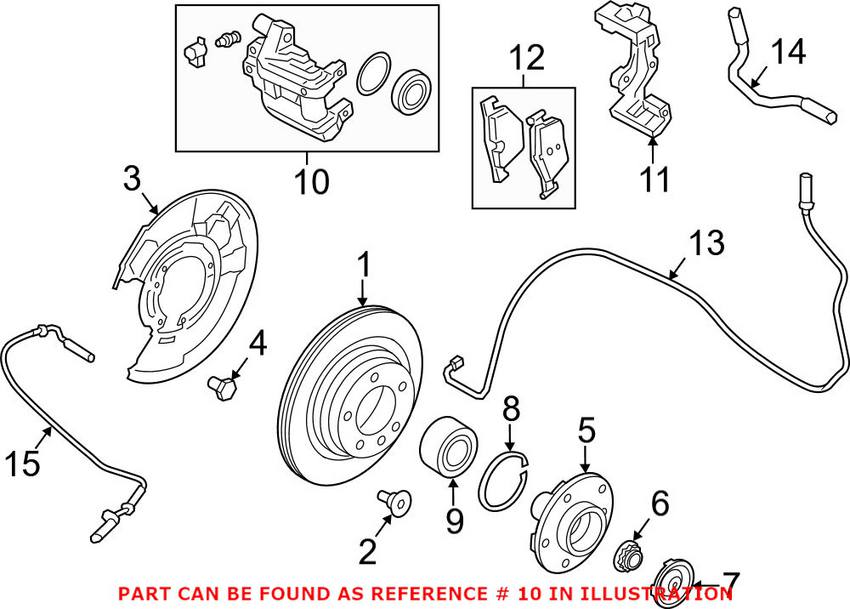 BMW Disc Brake Caliper - Rear Driver Left 34216850857