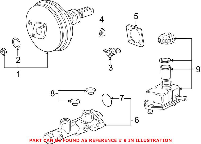 BMW Brake Fluid Reservoir (w/ Warning Switch) 34326758848