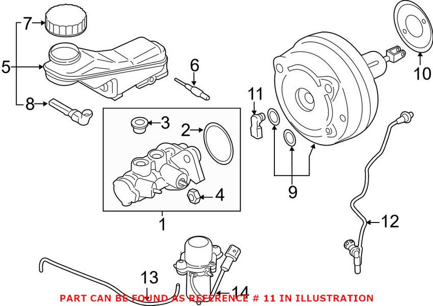 BMW Power Brake Booster Vacuum Sensor 34336875605