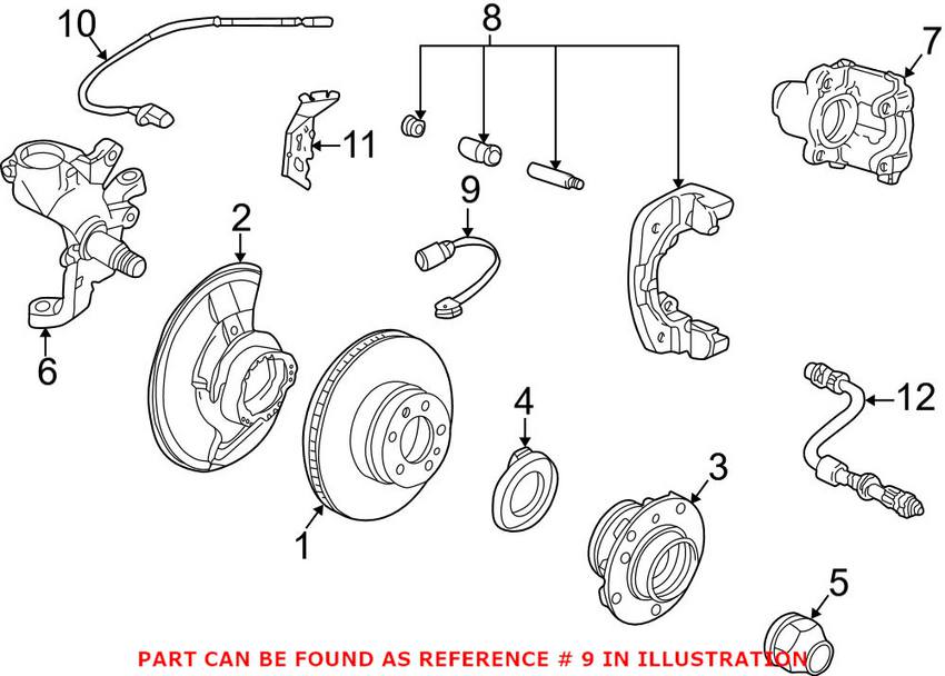 BMW Disc Brake Pad Wear Sensor - Front 34351182064