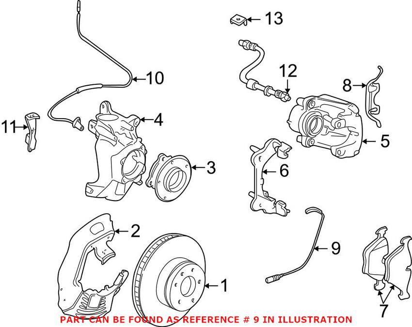 BMW Disc Brake Pad Wear Sensor - Front 34352229018