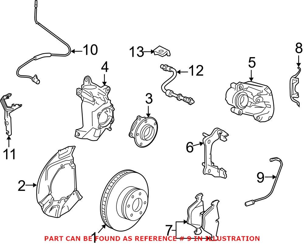 BMW Disc Brake Pad Wear Sensor - Front Passenger Side 34352282935