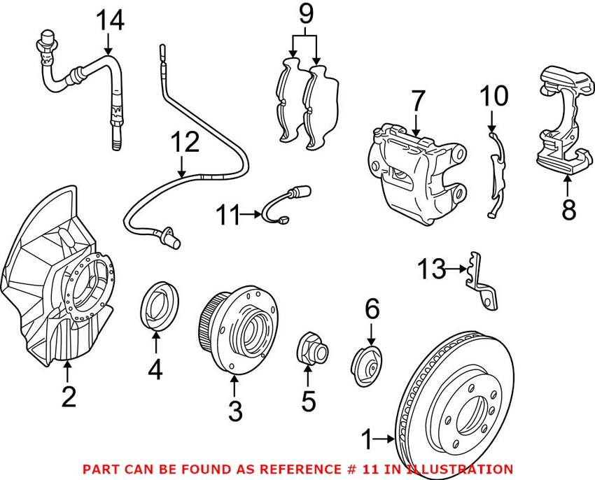 BMW Disc Brake Pad Wear Sensor - Front 34356751311