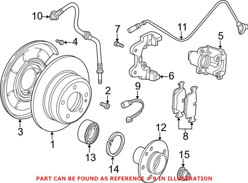 BMW Disc Brake Pad Wear Sensor - Rear 34356757896